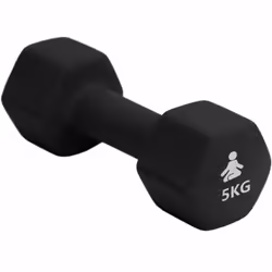 FITPADDY DB1X5BK, Haltère au poids fixe, Noir, Néoprène, 5 kg, 100 mm, 250 mm