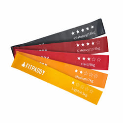 FITPADDY EBND01 bande d'exercice Léger - Moyen - Élevé Latex Noir, Orange, Rouge, Jaune