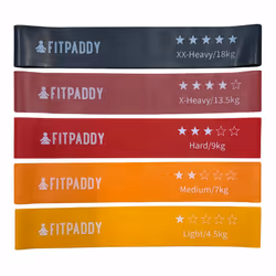 FITPADDY EBND01 bande d'exercice Léger - Moyen - Élevé Latex Noir, Orange, Rouge, Jaune - Vue supplémentaire 2
