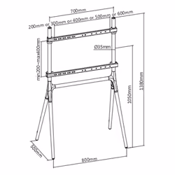 Munari Kairos Home KE092NS support pour téléviseur 70" Noir, Noyer