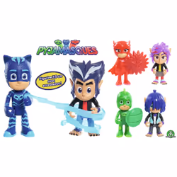 Pyjamasques Blister 2 figurines 7,5 cm - Asst (1 fig. héros + 1 fig. Méchant avec acc.)