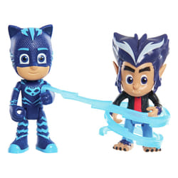 Pyjamasques Blister 2 figurines 7,5 cm - (1 fig. héros + 1 fig. Méchant avec acc.) - Yoyo & Howler