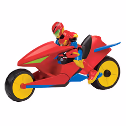 Power Players Véhicule deluxe avec figurine - Asst, Moto, 4 an(s), Bleu, Rouge, Jaune