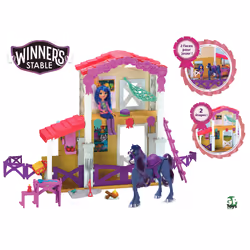 Winner's Stable Coffret Ecurie avec Cheval articulé, poupée et acc.