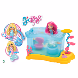 Seasters Bubble Aquarium avec sirène, Mini poupée, Femelle, 3 an(s), Fille, Multicolore