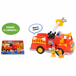 Disney Junior Mickey – Camion de Pompier avec fonctions sonores et lumineuses, Camion de pompier, 3 an(s), AA, Multicolore