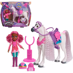 GP TOYS Winners Stable - Coffret Cheval articulé et poupée avec acc. - Madison & Huntley