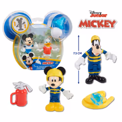Disney Junior Mickey – Blister 2 figurines articulées 7.5 cm avec accessoires - Asst, 3 an(s), Mickey, Multicolore