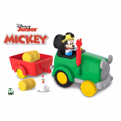 Disney Junior Mickey – Tracteur avec 1 figurine 7.5 cm articulée et acc.