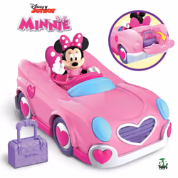 Disney Junior Minnie - Véhicule & Figurine 7.5 cm articulée - Asst, Voiture, 3 an(s), Multicolore