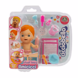 Cicciobello CCB - Set Repas Amicicci Deluxe - Modèle Fille Cheveux Roux