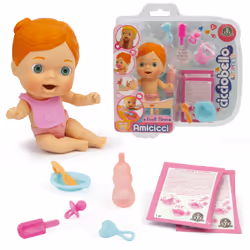 Cicciobello CCB - Set Repas Amicicci Deluxe - Modèle Fille Cheveux Roux