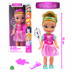 GP TOYS Fairytale Princess - Poupée Princesse 35 cm avec sceptre et couronne- Cendrillon, Multicolore