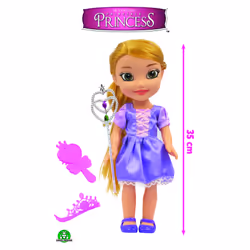 GP TOYS Fairytale Princess - Poupée Princesse 35 cm avec sceptre et couronne- Raiponce, Multicolore