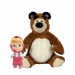 GP TOYS Masha et Michka - Coffret Poupée 12 cm Masha et Peluche Ours Michka 20 cm, 3 an(s), 200 mm, Multicolore