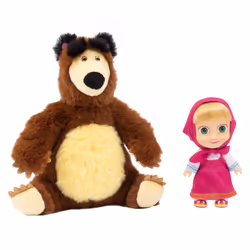 GP TOYS Masha et Michka - Coffret Poupée 12 cm Masha et Peluche Ours Michka 20 cm