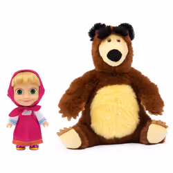 GP TOYS Masha et Michka - Coffret Poupée 12 cm Masha et Peluche Ours Michka 20 cm