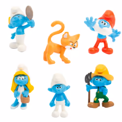GP TOYS Les Schtroumpfs - Coffret 6 figurines 5,5 cm surprise (avec figurine exclusive Gargamel)