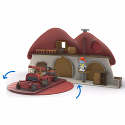 GP TOYS Les Schtroumpfs - Caserne de pompier avec figurine, Garçon/Fille, Chine, CE, 530 mm, 170 mm, 330 mm
