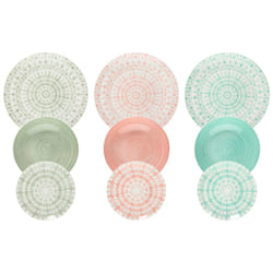 Tognana Porcellane Gipsy Soft kit de vaisselle 18 pièce(s) Porcelaine Vert, Rouge, Turquoise