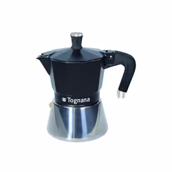 Tognana Porcellane WS43003SPHA, Cafetière à moka, 0,18 L, Noir, Argent, Aluminium, 3 tasses, Sphera