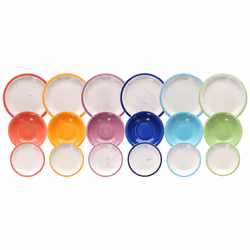 Tognana Porcellane Louise, 6 personne(s), Grès, Multicolore, Louise, Rond, 27 cm