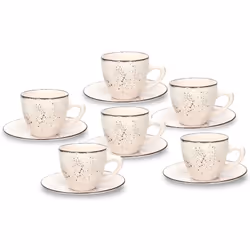 Tognana Porcellane LS185015667, Régler, 0,095 L, Beige, Grès, Café, Rond