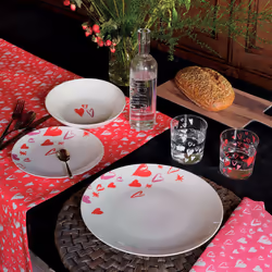Tognana Porcellane Amore kit de vaisselle 18 pièce(s) Porcelaine Rouge, Blanc