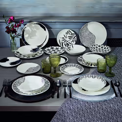 Tognana Porcellane MC070185974 kit de vaisselle 18 pièce(s) Porcelaine Noir, Blanc
