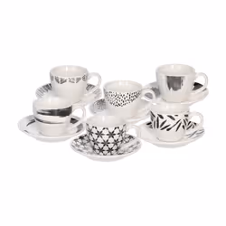 Tognana Porcellane IR685015974 Tasse Noir, Blanc Café 6 pièce(s)