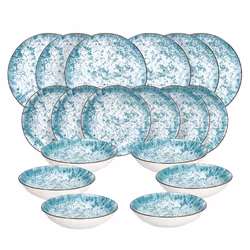 Tognana Porcellane MC070186135, Porcelaine, Bleu, Rond, 27 cm, 20 cm, 19 cm