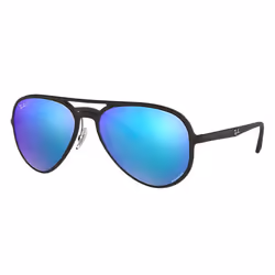 Ray-Ban RB4320 CHROMANCE, Adulte, Unisexe, Aviateur, Noir, Verres polarisés, Nylon