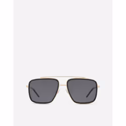 Dolce&Gabbana VG2220VM2819V000, Adulte, Mâle, Aviateur, Aviateur, Cerclé, Noir, Or
