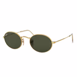 Ray-Ban OVAL, Adulte, Unisexe, Ovale, Or, Verres non polarisés, Métal