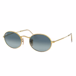 Ray-Ban OVAL, Adulte, Unisexe, Ovale, Or, Verres non polarisés, Métal