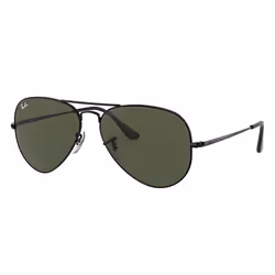 Ray-Ban RB3689, Adulte, Unisexe, Aviateur, Noir, Verres non polarisés, Métal
