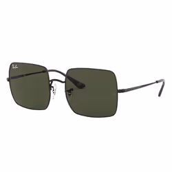 Ray-Ban SQUARE 1971 CLASSIC, Adulte, Unisexe, Carré, Noir, Verres non polarisés, Métal