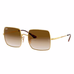 Ray-Ban SQUARE 1971 CLASSIC, Adulte, Unisexe, Carré, Or, Verres non polarisés, Métal