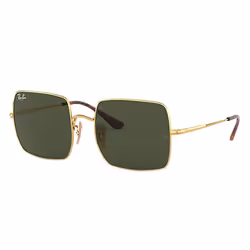 Ray-Ban SQUARE 1971 CLASSIC, Adulte, Unisexe, Carré, Or, Verres non polarisés, Métal
