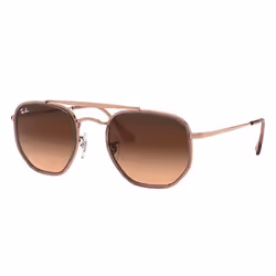 Ray-Ban MARSHAL II, Adulte, Unisexe, Hexagonal, Verres non polarisés, Acier inoxydable, Marron, Rose