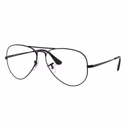 Ray-Ban AVIATOR OPTICS, Adulte, Unisexe, Aviateur, Noir, Verres non polarisés, Métal