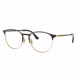 Ray-Ban RB6375, Adulte, Unisexe, Rond, Or, Noir, Verres non polarisés, Métal