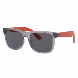 Ray-Ban RB9069S Gris transparent/Verres Gris 48 mm, Enfant, Unisexe, Carré, Carré, Cerclé, Gris