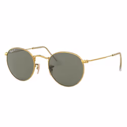 Ray-Ban ROUND METAL, Adulte, Unisexe, Rond, Or, Verres polarisés, Métal