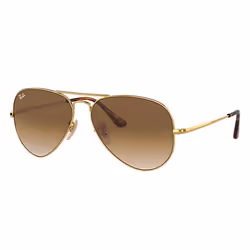 Ray-Ban RB3689, Adulte, Unisexe, Aviateur, Or, Verres non polarisés, Métal