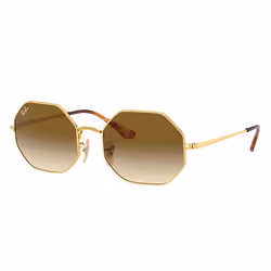 Ray-Ban OCTAGON 1972, Adulte, Unisexe, Rectangulaire, Or, Verres non polarisés, Métal