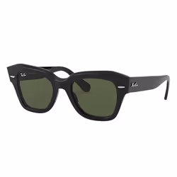 Ray-Ban STATE STREET, Adulte, Unisexe, Carré, Noir, Verres non polarisés, Acétate