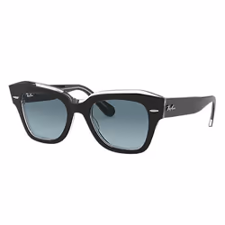 Ray-Ban STATE STREET, Adulte, Unisexe, Carré, Noir, Verres non polarisés, Acétate