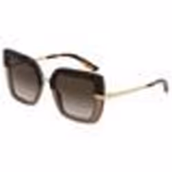 Lunettes de soleil - Dolce & Gabbana - HALF PRINT DG 4373 - Acétate - Havana Brown/Brown Shaded - Femme