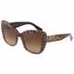 Lunettes de soleil - Dolce & Gabbana - PRINTED DG 4348 - Acétate - LEO BROWN/BROWN SHADED - Femme